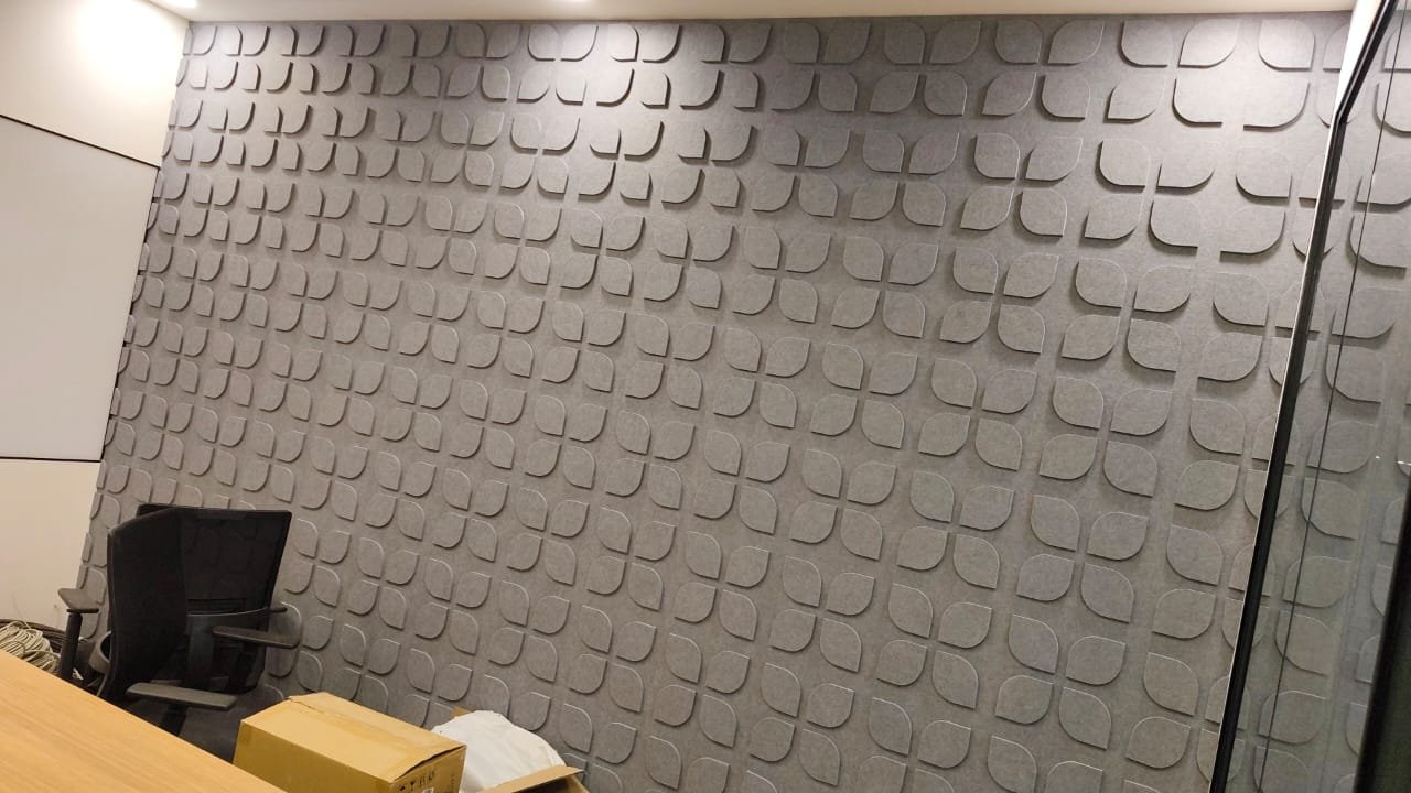 3D Petal-Pattern Acoustic Felt Wall Panel