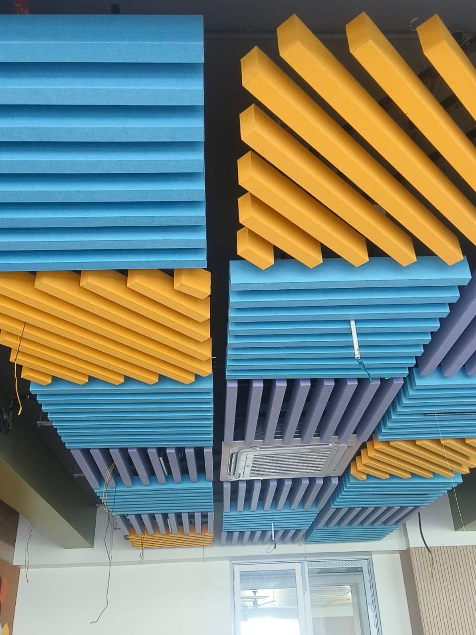 Colourful Acoustic Felt Baffle Ceiling