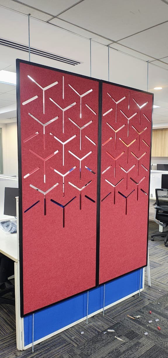 Laser-Cut Acoustic Felt Desk Partition Screen
