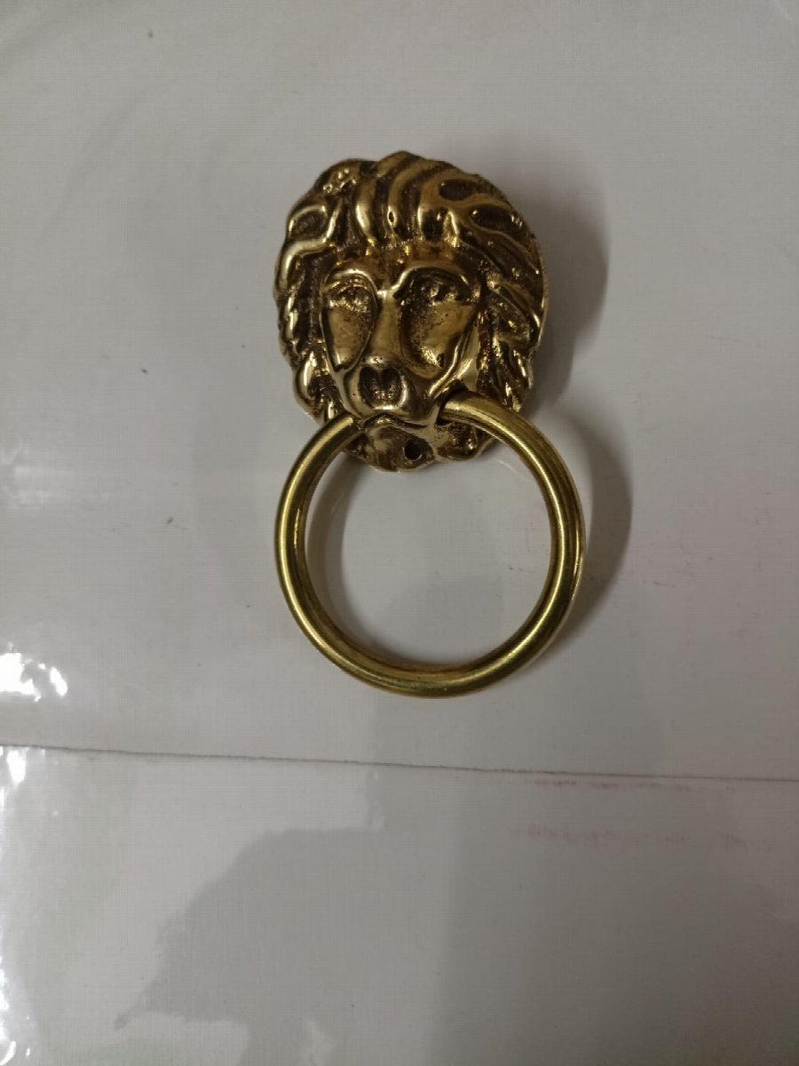 Lion Head Brass Ring Door Knocker