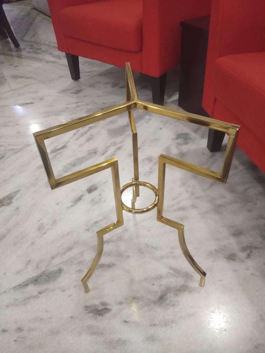 PVD Gold Geometric SS Table Base