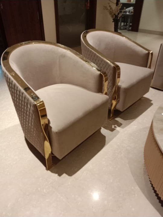 PVD Gold SS Frame Tub Lounge Chairs